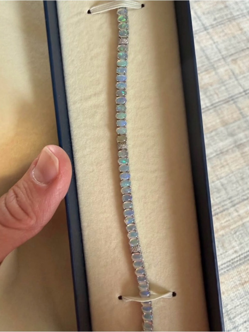 Sterling Silver Ethiopian Opal Bracelet - Stunning Firework Color Play